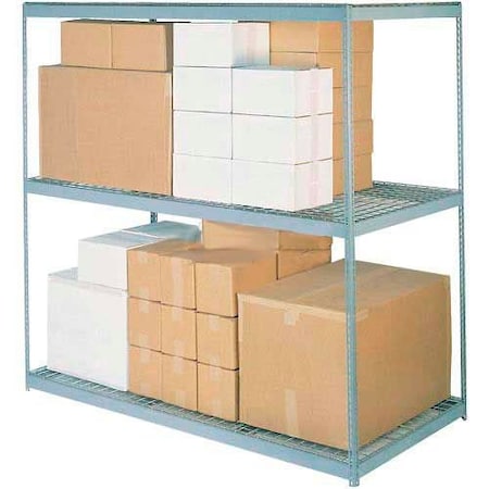 Global Industrial 3 Shelf, Heavy Duty Boltless Shelving, 72inW x 48inD x 96inH, Wire Deck B2296816